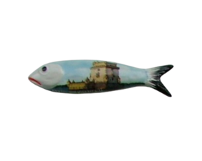 Sardinha magnética em faiança decorada motivo belém