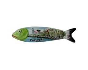 sardinha magnética em faiança decorada motivo Farol