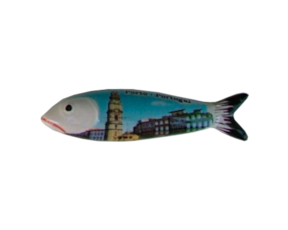 Sardinha magnética em faiança decorada motivo Porto