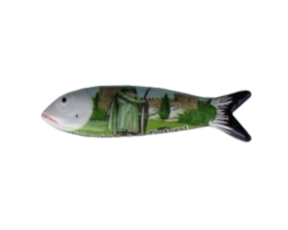 Sardinha magnética em faiança decorada motivo Guimarães