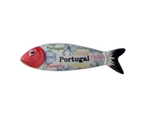 Sardinha magnética em faiança decorada motivo Portugal