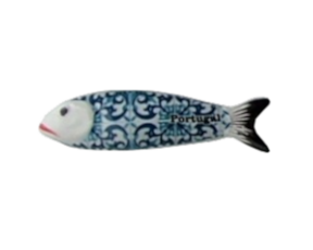 Sardinha magnética em faiança decorada padrão 27