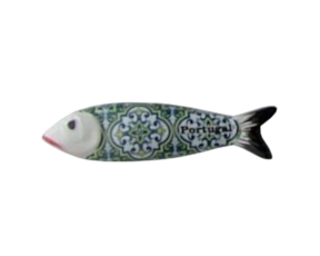 Sardinha magnética em faiança decorada padrão 28