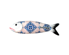 Sardinha magnética em faiança decorada padrão 43