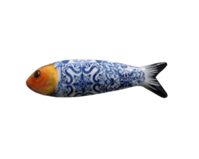 Sardinha magnética em faiança decorada padrão 50