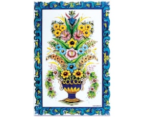 Azulejo decorado Florão a cores