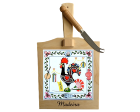 Tábua de queijo motivo galo de Barcelos 15x15 cm