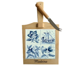 Tábua de queijo motivo delfis 15x15 cm