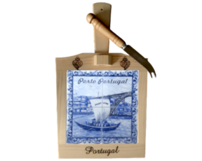 Tábua de queijo Porto tonalidade azul 15x15 cm