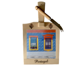 Tábua de queijo motivo janela portuguesa 15x15 cm