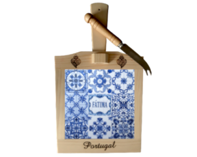 Tábua de queijo multi-padrão azul Fátima 15x15 cm