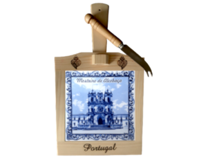Tábua de queijo motivo mosteiro de Alcobaça 15x15 cm