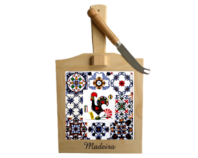 Tábua de queijo multi-padrão galo de Barcelos 15x15 cm