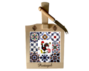 Tábua de queijo multi-padrão galo de Barcelos 15x15 cm