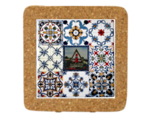 Azulejo decorado 15x15 cm com base em cortiça multi-padrão casa santana