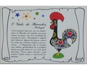 Azulejo decorado lenda Galo de Barcelos 15x20cm