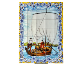 Painel de azulejos pintado à mão motivo Barca 