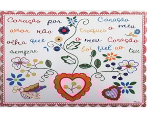 Azulejo decorado  lenço dos namorados 15x20cm