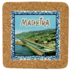 Azulejo decorado 10x10 cm com base de  cortiça motivo aeroporto