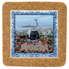 Azulejo decorado 10x10 cm com base de cortiça motivo ascensor