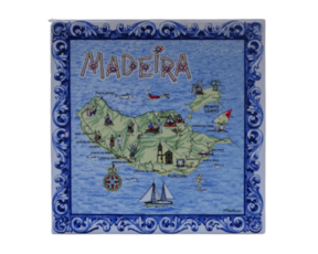 Azulejo decorado 7.5x7.5 cm motivo arquipélago 
