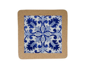 Magnético de cortiça com azulejo decorado 5x5 cm padrão 30