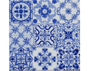 Magnético decorado 7.5x7.5 cm multi-padrão azul