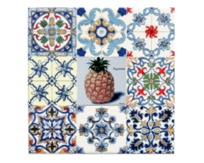 Azulejo decorado 10x10 cm multi-padrão ananás