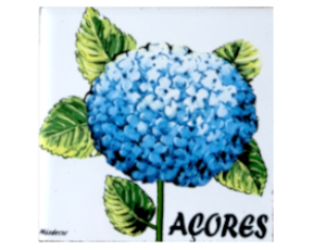 Azulejo decorado 7.5x7.5 cm motivo hortênsia 