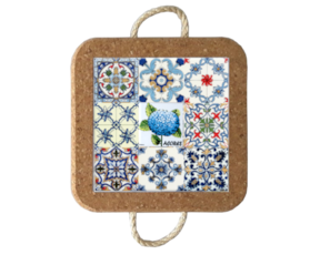 Azulejo decorado com base em cortiça com corda multi-padrão hortênsia