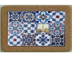 Azulejo com cortiça (sem corda) decorado Multi Padrão N. Senhora Fátima 15x20cm