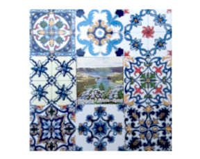 Azulejo decorado 15x15 cm multi-padrão lagoa das 7 cidades