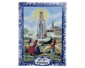 Azulejo inteiro decorado 30x45 cm motivo Nossa Senhora de Fátima cores