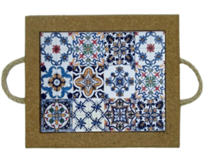 Azulejo com cortiça (com corda) decorado Multi Padrão 38 15x20cm
