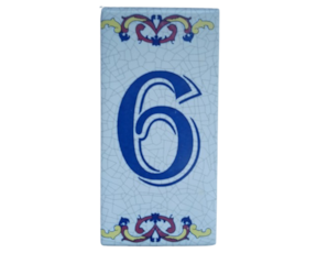 Azulejo decorado 5x10 cm número 6