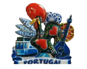 Magnético em resina motivo galo de Barcelos