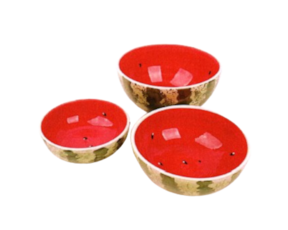 Taça cereal em faiança pintada à mão decoração melancia