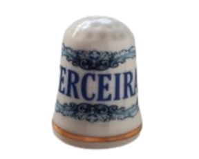Dedal em porcelana decorado motivo Ilha Terceira - Açores