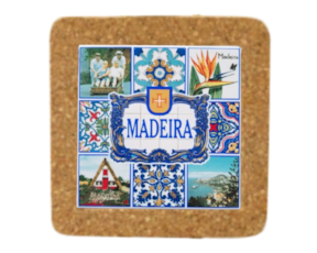 Azulejo decorado 10*10 cm com cortiça motivo paisagens arquipélago Madeira