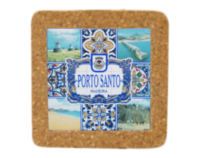 Azulejo decorado 15*15 cm com base de cortiça motivo  Porto santo