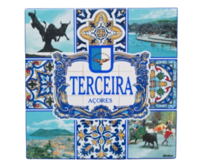 Magnético com azulejo decorado 5*5 cm motivo Terceira - Açores
