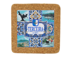 Azulejo decorado 15*15 cm com cortiça motivo Terceira - Açores