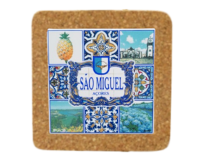 Magnético em cortiça com azulejo decorado 5*5 cm motivo São Miguel - Açores