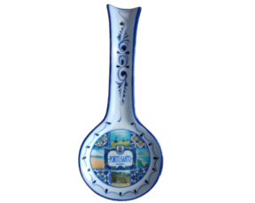 Suporte para colher em faiança decorado Porto Santo