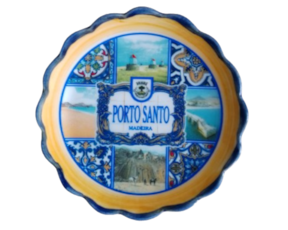 Prato liso mini em faiança decorado Porto Santo