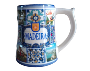 Caneca em faiança decorada paisagens arquipélago da Madeira