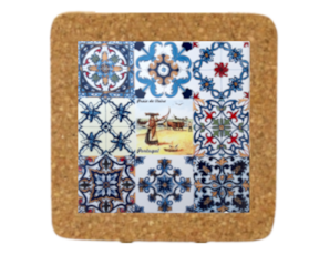 Azulejo decorado 15*15 cm com base de cortiça multi-padrão arte xávega