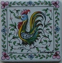 Azulejo Decorado Galo de Águeda 10X10 cm