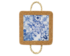 Azulejo decorado 15*15 cm com base em cortiça com corda padrão 76A