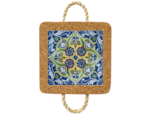 Azulejo decorado 15*15 cm com base em cortiça com corda padrão 80